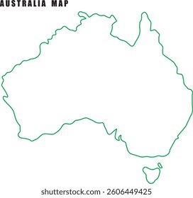Green Australian map design on a white background.
