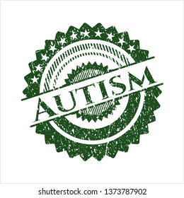 Green Autism distressed rubber texture