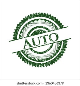 Green Auto grunge stamp