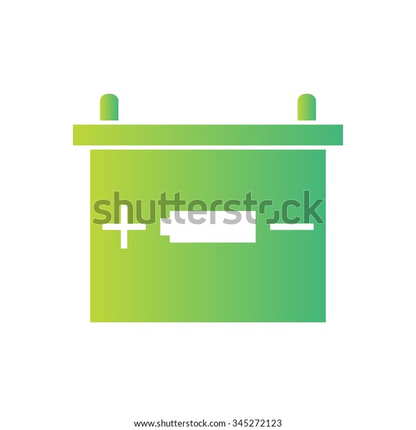 Green\
Automotive battery icon . Vector\
illustration.
