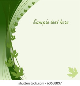 Green autumn abstract background. Vector illustration.