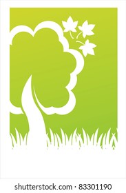 green autumn floral background