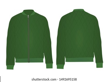 Green autumn jacket. vector illustration
