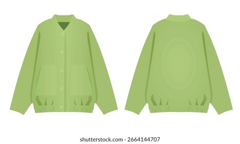 Chaqueta de otoño verde. Ilustración vectorial	
