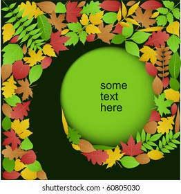 Green and Autumn Leaves Background (vector)