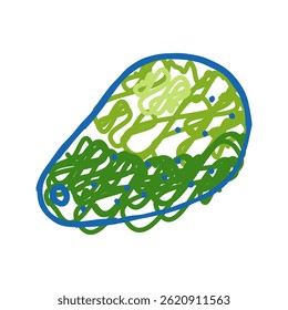verde abacate ícone doodle esboço vetor. sinal de abacate verde. símbolo isolado ilustração