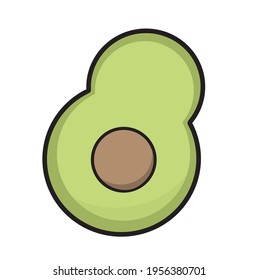 Fruto aguacate verde en diseño vectorial