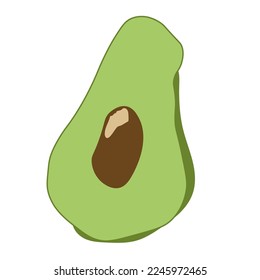 Green avocado, great design for any purposes. Vector illustration. Organic concept.