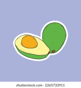 green avocado with half cut
