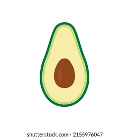 Medio comida verde aguacate con grano. Vocado de bayas de cocina. Ilustración del vector