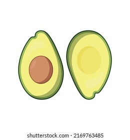 Grüne Avocado-Symbol einzeln auf weißem Hintergrund. Vektordesign-Illustration