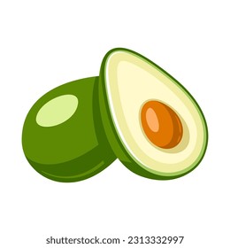 Green avocado icon isolated on white background. Vector illustration
