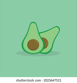 green avocado icon vector illustration 