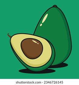 Green Avocado Illustration Vektor Frucht