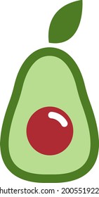 Vocado verde, ilustración, vector sobre fondo blanco.