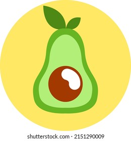 Vocado verde, ilustración, vector sobre fondo blanco.