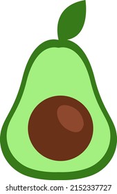 Vocado verde, ilustración, vector sobre fondo blanco.