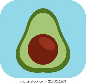 Green avocado, illustration, vector on a white background.