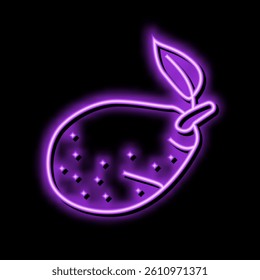 green avocado leaf neon light sign vector. green avocado leaf illustration