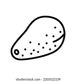 green avocado line icon vector. green avocado sign. isolated contour symbol black illustration
