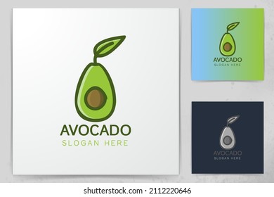 green avocado logo Designs Inspiration Isolated on White Background