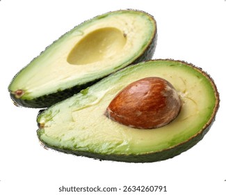 Green avocado on a white background