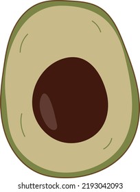 Vocado verde. Un solo elemento sobre un fondo blanco. Emblema y placa. Vector. Estilo plano.