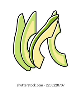 green avocado slice color icon vector. green avocado slice sign. isolated symbol illustration