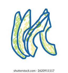 verde abacate fatia ícone doodle esboço vetor. sinal verde abacate fatia. símbolo isolado ilustração