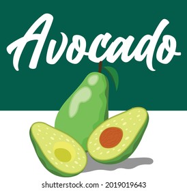 green avocado ,slice ,section vector illustration. for multi use purposes.