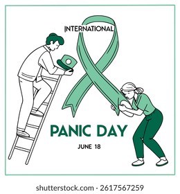 green awareness ribbon international panic day