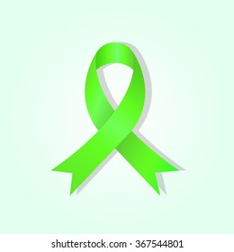 Green Awareness Ribbon On Green Glow Stock Vector Royalty Free