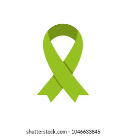Green awareness ribbon vector icon