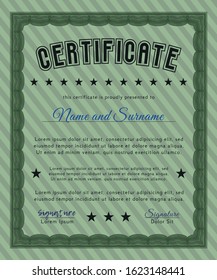 Green Awesome Certificate template. Artistry design. Customizable, Easy to edit and change colors. With quality background. 