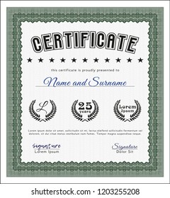 Green Awesome Certificate template. Customizable, Easy to edit and change colors. Printer friendly. Lovely design. 