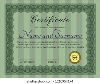 Green Awesome Certificate template. Customizable, Easy to edit and change colors. Easy to print. Beauty design. 