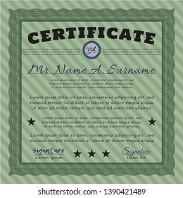 Green Awesome Certificate template. Customizable, Easy to edit and change colors. With quality background. Money style design. 
