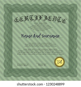 Green Awesome Certificate template. Elegant design. Printer friendly. Customizable, Easy to edit and change colors. 