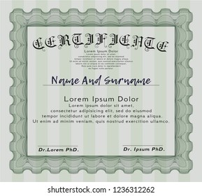 Green Awesome Certificate template. With linear background. Customizable, Easy to edit and change colors. Excellent design. 