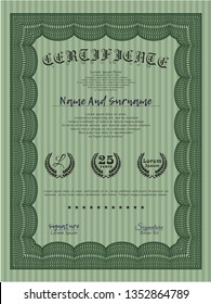 Green Awesome Certificate template. With linear background. Customizable, Easy to edit and change colors. Superior design. 