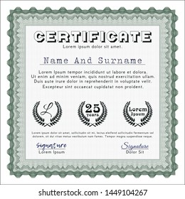 Green Awesome Certificate template. With linear background. Artistry design. Customizable, Easy to edit and change colors. 