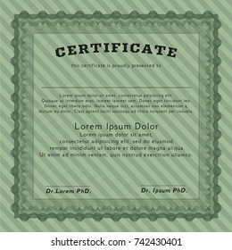 Green Awesome Certificate template. Money design. Customizable, Easy to edit and change colors. With background. 