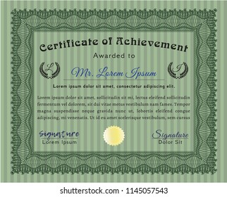 Green Awesome Certificate template. Nice design. Customizable, Easy to edit and change colors. With quality background. 