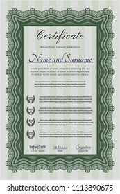  Green Awesome Certificate template. Perfect design. Customizable, Easy to edit and change colors. Printer friendly. 