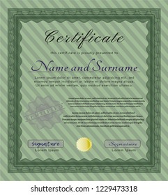 Green Awesome Certificate template. Printer friendly. Customizable, Easy to edit and change colors. Superior design. 