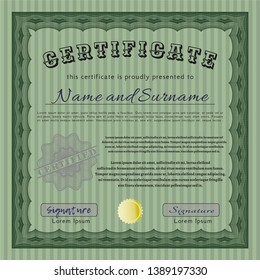 Green Awesome Certificate template. With quality background. Customizable, Easy to edit and change colors. Modern design. 