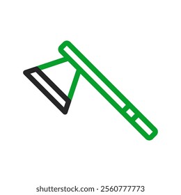 Green axe icon. Concept of carpentry, forestry, and lumberjack work.