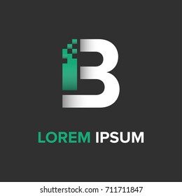 Green B Letter pixel logo vector. Logo design template for company and real estate eps.10