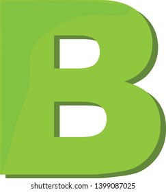 Green B letter vector illustration on white background