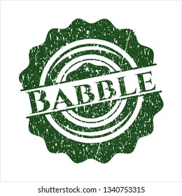 Green Babble distress grunge seal